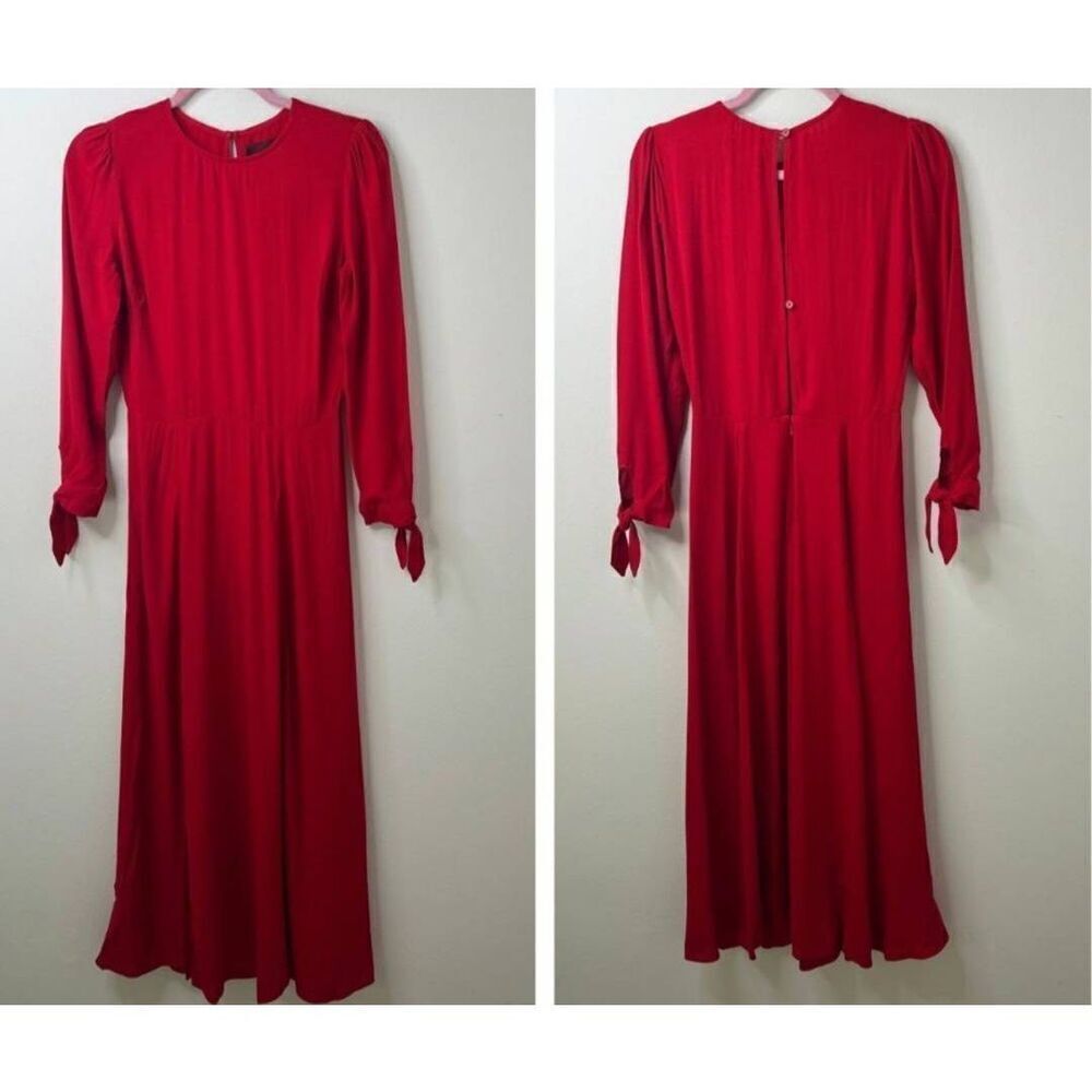 Reformation Zelda Midi Dress Cherry Red Size 4